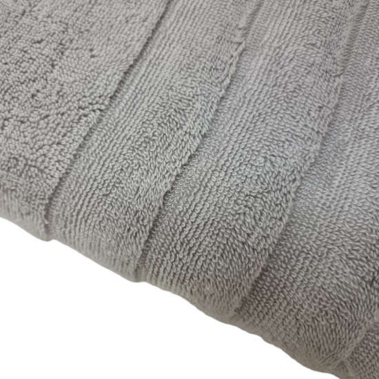 Grey Ribbed Luxury Bath Towels