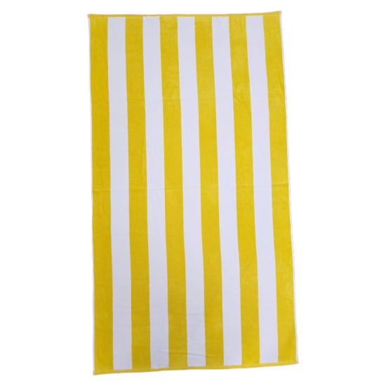 PREMIUM Cabana Hotel Stripe Velour Beach Towel