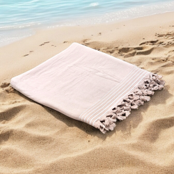 Dusty Pink Cotton Hammam Beach Towel with Knotted Tassles R100