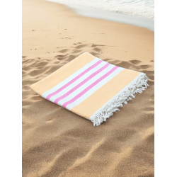 Sun Kissed Cotton Hammam Beach Towel with Tassels