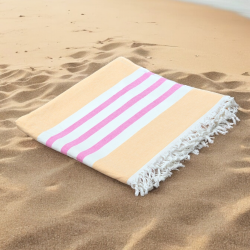 Sun Kissed Cotton Hammam Beach Towel with Tassels