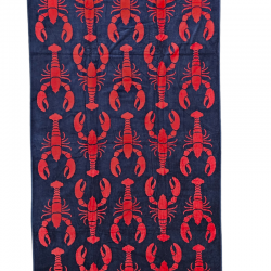 Lobster Luxurious Velour Beach Towel